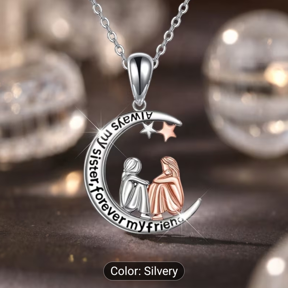 Elegant Silver and Rose Gold Sister Necklace.  NWOT